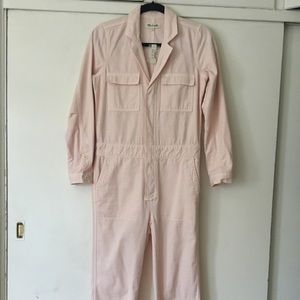 Madewell coverall jumpsuit in pink. size XS